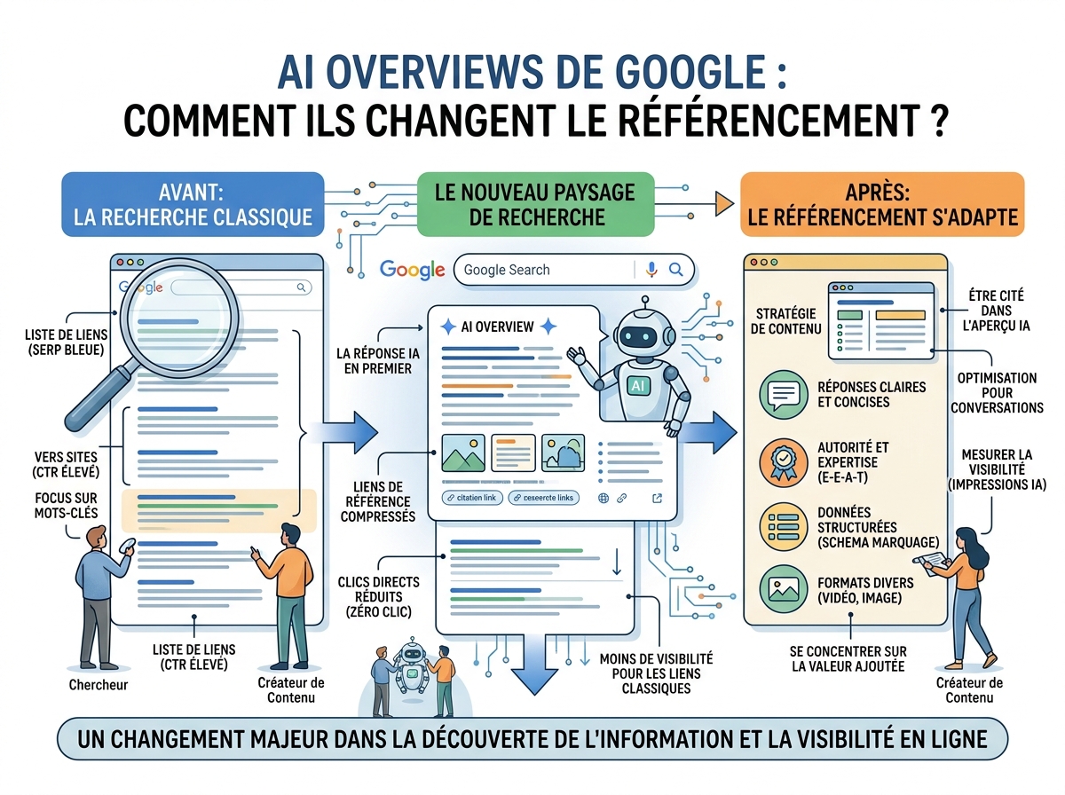 AI Overviews Google ça change le référencement sur internet